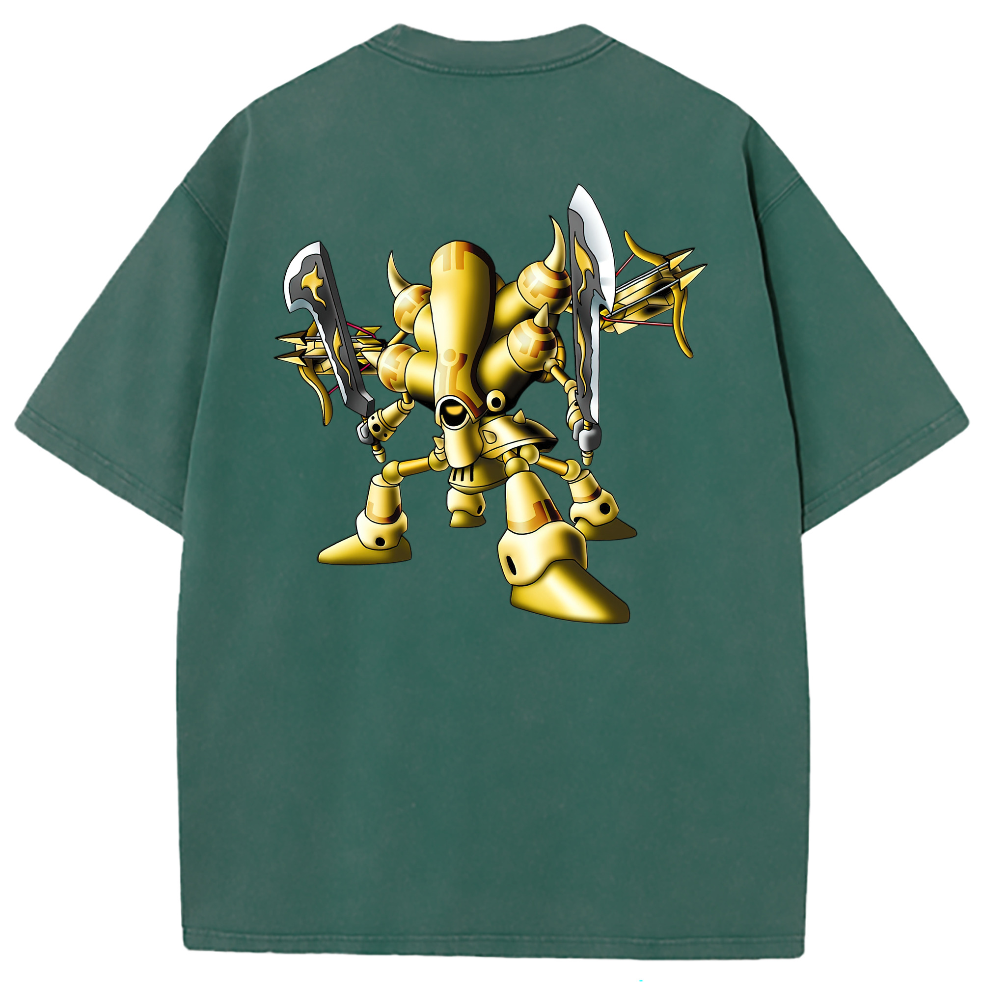 （画像用） ドラゴンクエスト Doragon Kuesuto Dragon Quest 綿100% ヴィンテージ風 半袖Tシャツ（背面プリント）